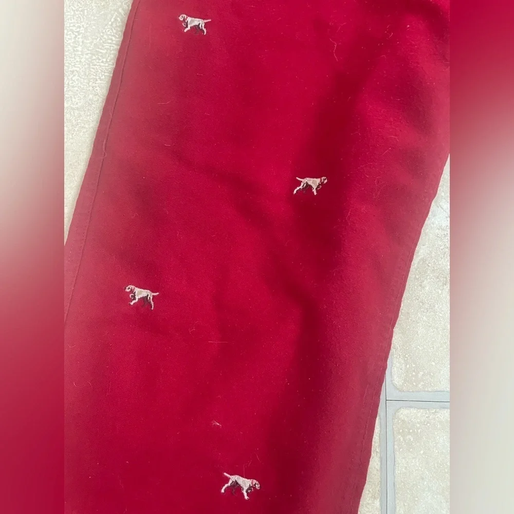 Crewcuts red cotton kids pajama pants, graphic print, dogs, drawstring; XXL / 10